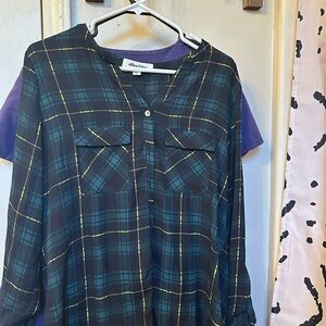 Alice + Olivia Plaid Button-Up Shirt